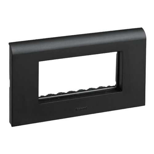 Legrand Myrius 8M Black Plate With Frame Horizontal, 6732 88